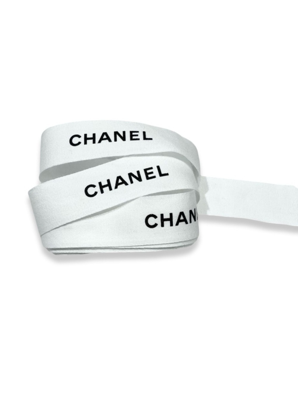 Authentic Chanel Classic Logo Black and White Wrapping Ribbon DIY-over 10 feet